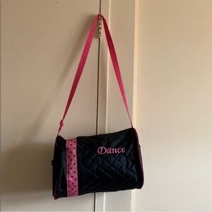 Black and pink girls dance bag